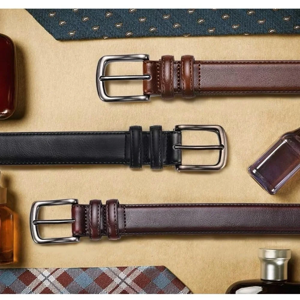 Mens Belt, Genuine Leather Dress Belt 1 1/4